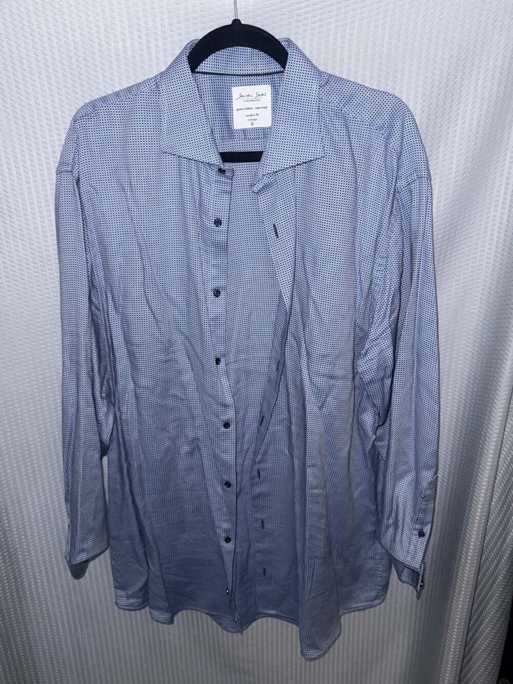 Seven Seas Copenhagen Men's Long Sleeve Modern Fit Non-Iron Dress Shirt XXL